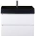 BES LED Maxx XL Badmeubelset 80 cm - Wit Hoogglans - Wastafel Kube Zwart 1 Kraangat