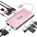 Tymyp 11-in-1 USB C-hub, docking station, 4K HDMI, VGA, Gigabit Ethernet, 100 W PD, 2 x USB 2.0, 2 x USB 3.0, SD/TF-kaartlezer, audio/microfoon, ondersteunt Apple/Surface/Dell/Lenovo/Samsung