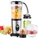Smoothiemaker Uten Smoothiemaker Uten Mixer Roestvrijstalen mixer/keukenrobot 5-in-1 multifunctionele blender, fruitpers, vleesmolen, ijsbreker, koffiemolen met 600 ml reissportflessen voor kamperen aan huis