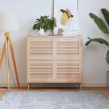 vidaXL - Kastdeuren - met - lamellen - 4 - st - 39,5x49,4 - cm - massief - grenenhout