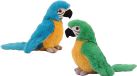 Pia Soft Toys Papegaaien Knuffeldier - Set van 2 - Pluche - Groen/Blauw - 20 cm