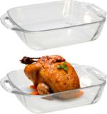Marinex Ovenschaal van borosilicaat glas - 2x - rechthoek - 3.8 Liter - 34 x 28 x 7 cm - serveerschaal