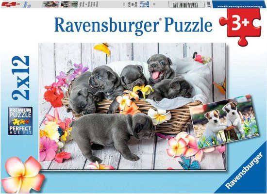 Ravensburger Schattige Haarbolletjes Kinderpuzzel - 2 x 12 stukjes