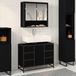 Maison Exclusive - Ensemble de meubles de salle de bain, 2 pièces, noir avec aspect chêne, 80 x 33 x 60 cm