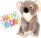 Wild Republic Pluche knuffel koala beer 30 cm met A5-size Happy Birthday wenskaart - Verjaardag cadeau setje