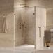 Brauer Void - Carving Nisdeur - 2-Delig - Helder Glas - 110 x 200 cm - Omkeerbaar - met Draaideur 60 cm - Aan Muur - incl. Glascoating - PVD Goud Geborsteld