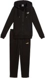 Puma Metallic Hooded Joggingpak Dames Zwart
