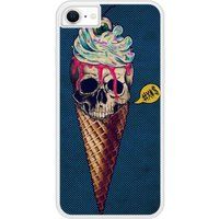 Icecat Bedrukt siliconen hoesje compatibel met iPhone 7 Ice cream skull blue