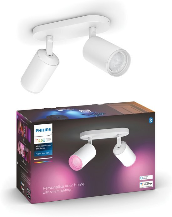 Philips Hue Fugato opbouwspot - wit en gekleurd licht - 2-spots - wit