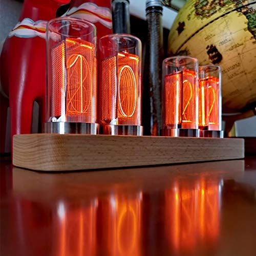 EUNEWR Nixie klok, gloeihorloge, digitale klok, creatief led-horloge met USB type C, als cadeau voor vrienden en kinderen