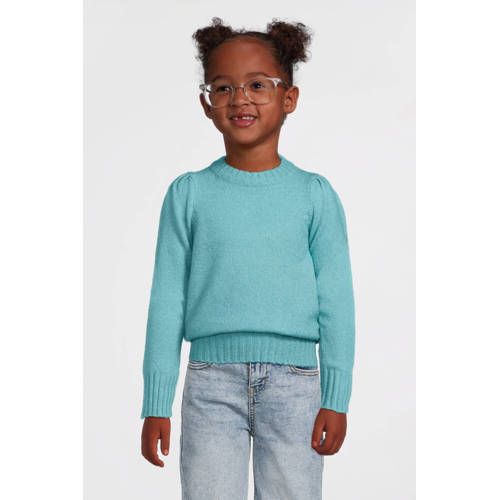 Anytime Anytime puff sleeve gebreide trui blauw