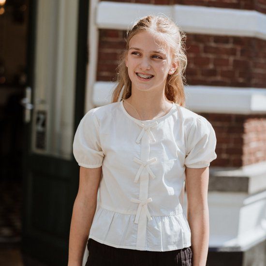 No Way Monday meisjes Blouse Off White maat 140