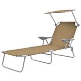 VidaXL Lounge Gecapitonneerde zitting Polyester Taupe