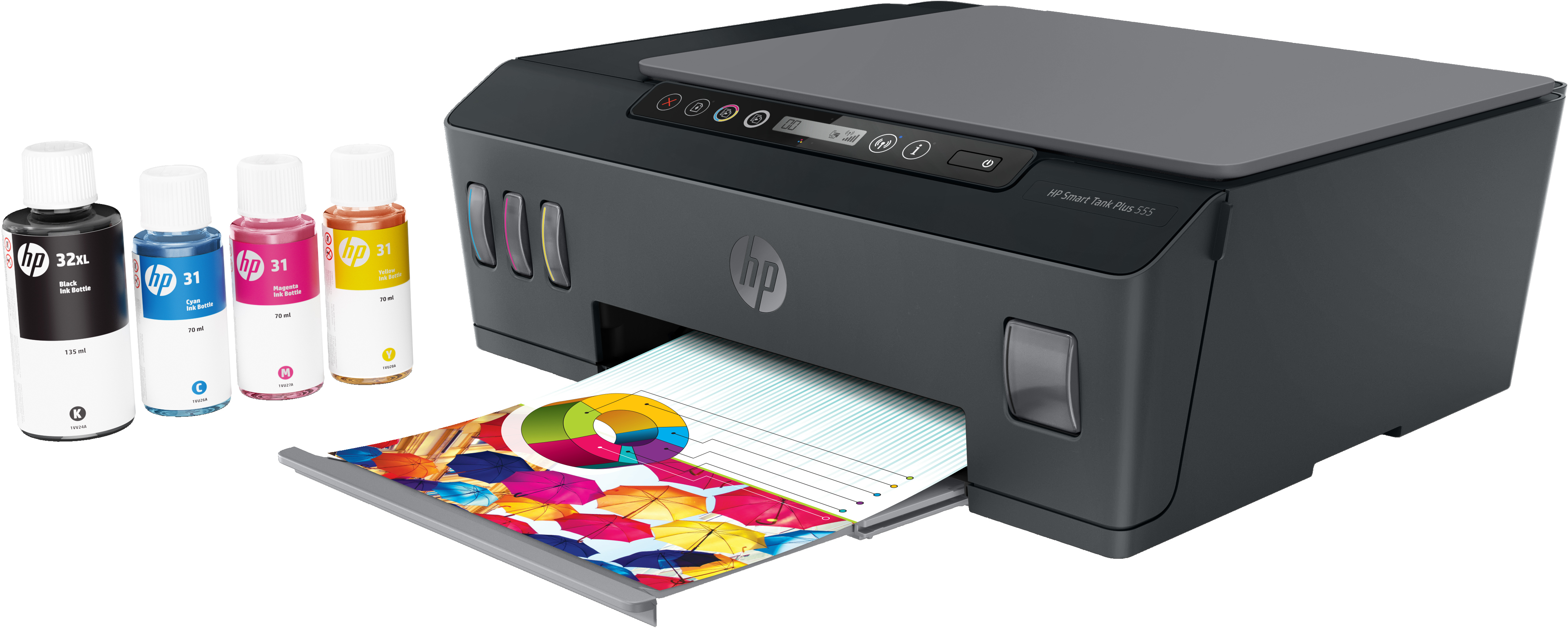 HP HP Smart Tank Plus 555 draadloze All-in-One, Kleur, Printer voor Home, Printen, scannen, kopi&#235;ren, draadloos, Scans naar pdf