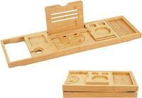 Merkloos Relaxdays Badplank bamboe uitschuifbaar 70-105 cm