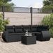 Maison Exclusive - Ensemble de meubles de jardin 6 pièces avec canapé et coussins, noir, en polyrotin