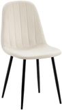 CLP Baxter Eetkamerstoel - Zwart Metalen Frame - Velvet - Fluweel - Metaal/cremewit