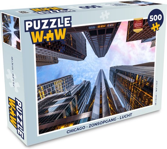 MuchoWow Puzzel Chicago - Zonsopgang - Lucht - Legpuzzel - Puzzel 500 stukjes