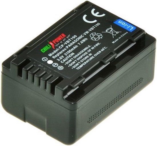 ChiliPower VW-VBT190 Accu voor Panasonic - 2100mAh - Spiegelreflexcamera - Li-Ion