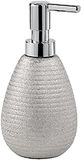 Gedy G-Astrid zeepdispenser voor badkamer, afmetingen 16,6 x 8,3 x 8,3 cm, gewicht 0,226 kg, keramische zeepdispenser, R&S design, uniek