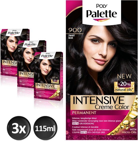 Schwarzkopf Poly Palette C 900 Zwart Voordeelverpakking - 3 stuks