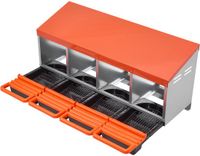 VEVOR Legnest 1060x525x475 mm, 4 Compartimenten, Metalen Kippennest met Beschermende Lekbakken en Ventilatiegaten, Pluimveenest, Verrijdbaar Nest, Ideaal voor Hennen, Eenden, Kippen en Ander Pluimvee