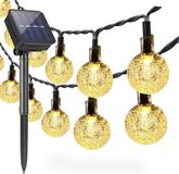 Merkloos Kerst Decoratie Lichtsnoer op zonne-energie voor buiten tuin 65 m 30 leds waterdicht lichtketting wereldbol kristallen bol decoratie festival kleurrijk licht voor feest bruiloft terras met zonne-energie-leds