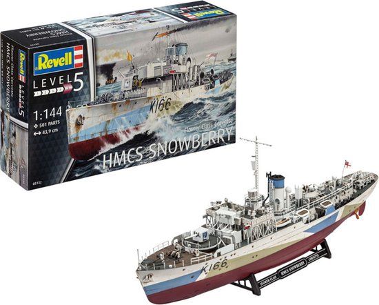 Revell 05132 Flower Class Corvette - HMCS Snowberry Plastic Model Kit | 1:144 Scale