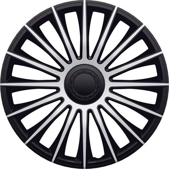 J-Tec Wieldoppenset Austin 15-inch zilver/zwart (4-delig)