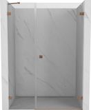 Mexen Lunar-B porte de douche pivotante droite 115 cm, transparent, cuivre brossé