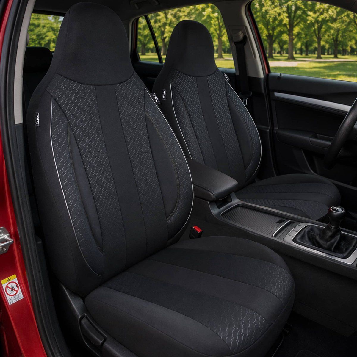 BREMER SITZBEZÜGE Set voor piloten, beschermhoezen, compatibel met BMW 3-serie F30 & F31, bestuurder en passagiers, vanaf 2011-2019, MD504, kleur zwart