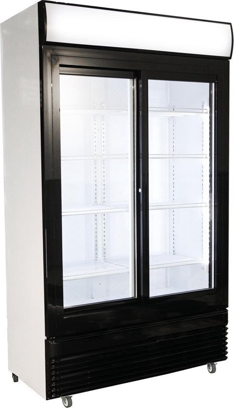 - Professionele Horeca koelkast | 780 L | 2 Schuifdeuren | Glasdeuren | | 7455.1396 | Horeca zwart, wit