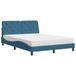 Bol Bed met matelas velours bleu 140x200 cm