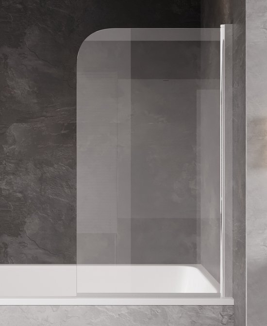 Badplaats - Badwand Torino 5mm - 60x140cm - chroom - draaibaar badscherm met veiligheidsglas en anti kalk