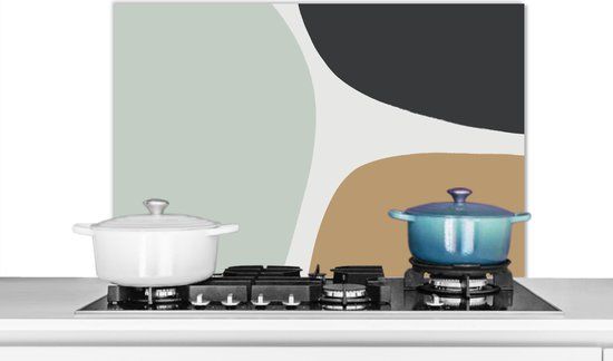 KitchenYeah Spatscherm keuken 80x55 cm - Kookplaat achterwand Pastel - Minimalisme - Design - Muurbeschermer - Spatwand fornuis - Hoogwaardig aluminium