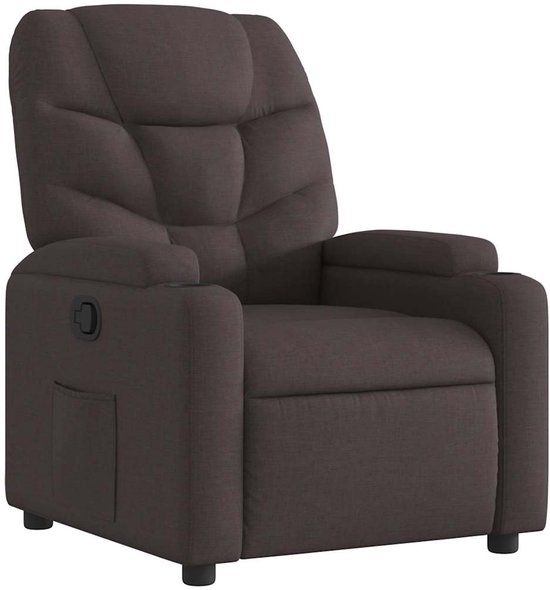 vidaXL Fauteuil verstelbaar stof donkerbruin