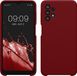kwmobile telefoonhoesje geschikt voor Samsung Galaxy A32 5G - Hoesje met siliconen coating - Smartphone case in rabarber rood