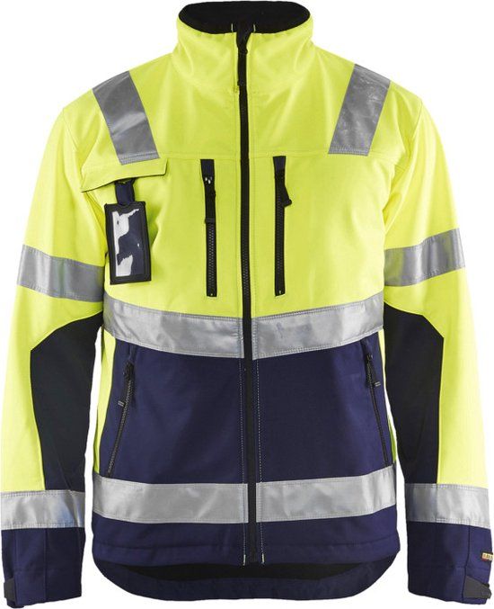 Blåkläder Blaklader Softshell jack High Vis 4900-2517 - High Vis Geel/Marineblauw - S