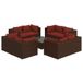 vidaXL Loungeset met Kussens Poly Rotan Bruin