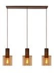 Lucide TOLEDO Hanglamp - Ø 20 cm - 3xE27 - Amber - Dimbaar