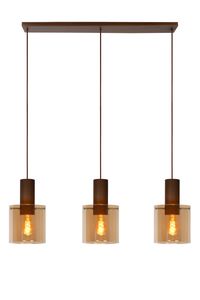 Lucide TOLEDO Hanglamp - Ø 20 cm - 3xE27 - Amber - Dimbaar