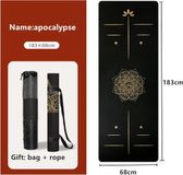 UnityMarketplace® Tapis de yoga - Caoutchouc naturel - Antidérapant - Professionnel - Noir avec détails dorés