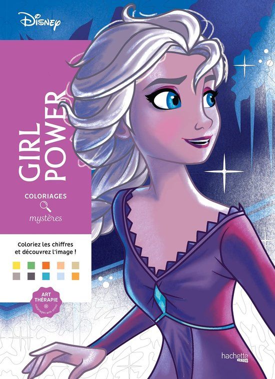 Coloriages mystères Disney Girl Power - Kleuren op nummer - Kleurboek voor volwassenen - 128 pagina's - Frans