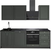 Vicco Complete keukeneenheid Fame-Line, Groen-Goud Landhuis/Antraciet, 230 cm zonder werkblad