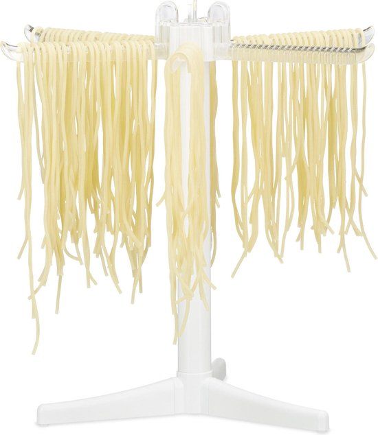 Relaxdays Pasta Droogrek - Wit - 6 Armen - Compact - Staand