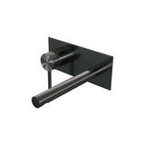 Brauer Gunmetal Carving Inbouw Wastafelmengkraan met Rechte Uitloop en Afdekplaat Model A2 Gunmetal Geborsteld PVD