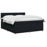 vidaXL Boxspringbed met matras, zwart, 140 x 200 cm, gestoffeerd