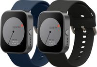 kwmobile 2x horlogebandjes geschikt voor CMF by Nothing Watch Pro (D395) bandje - Smartwatch bandjes van TPU - Activity tracker horloge band in zwart / donkerblauw