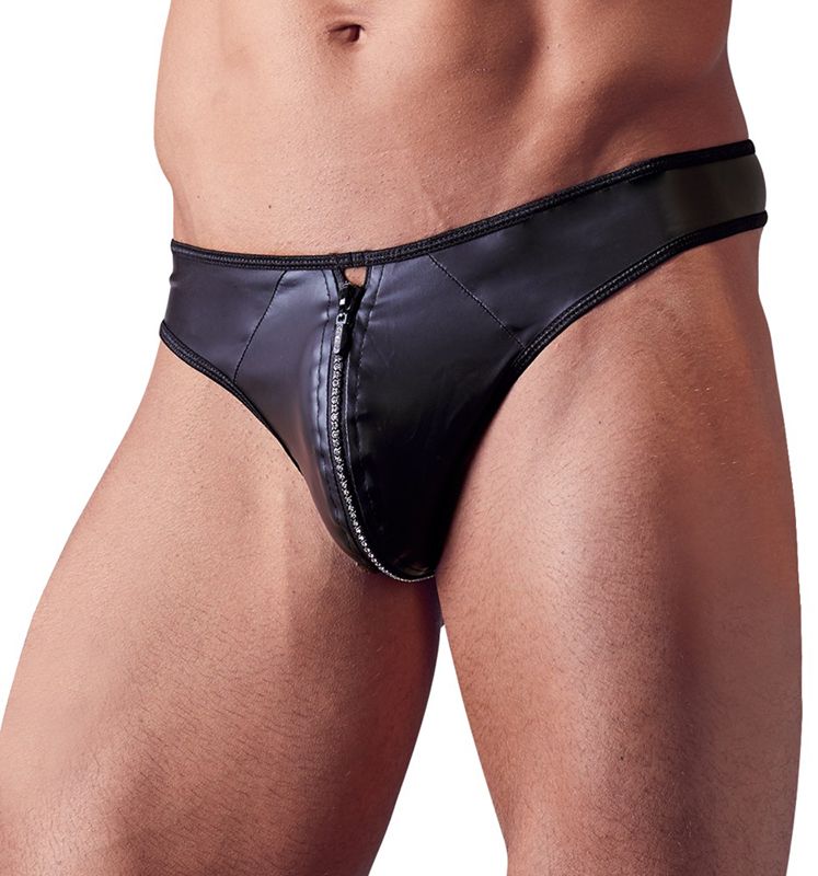 Svenjoyment Mannenstring Met Rits Met Strass-Steentjes XL