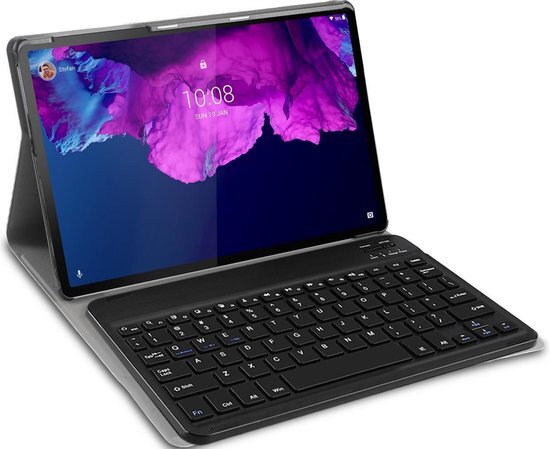 qMust Lenovo Tab P11 Slimline QWERTY Bluetooth Keyboard zwart qwerty